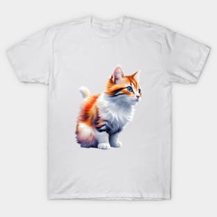 Cute Kitten Watercolor Style - Ai Art T-Shirt